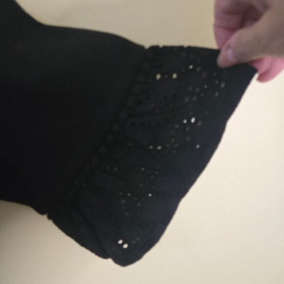 Talbots NWT Eyelet Interlock Shift Dress Black Classic Sustainable Cotton Size M - Picture 5 of 8